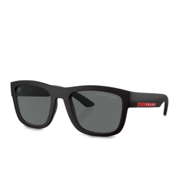 Prada Sunglasses Black Polarized Square Wrap Matte PS08VS SPS 08V 1BO-02G 59mm - Picture 7 of 16